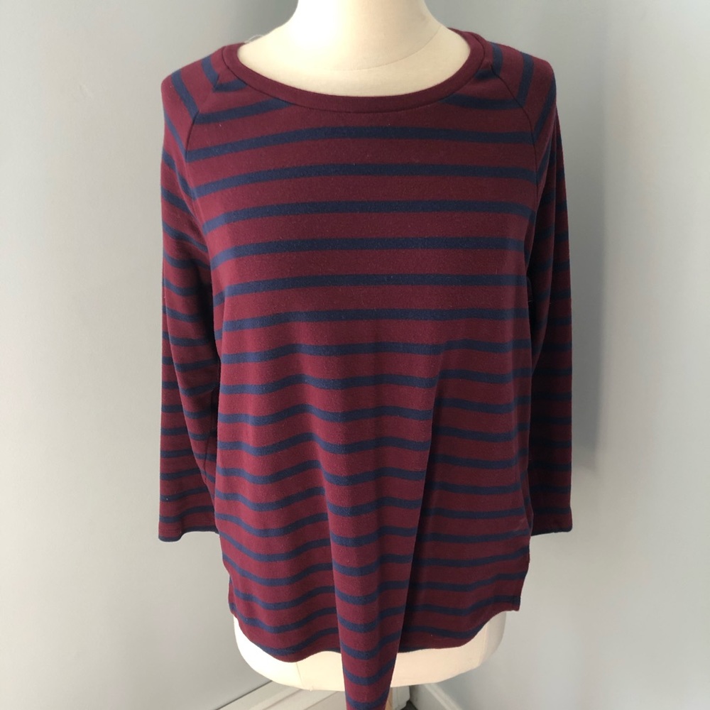 Old Navy Maroon and navy striped top
